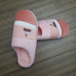 Women's Winter Furry Slippers Casual Flat Non-slip Slippers Pink